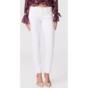 PAIGE Skyline Ankle Peg Mid Rise Ankle Skinny Denim Jeans Optic White NWT Sz 32